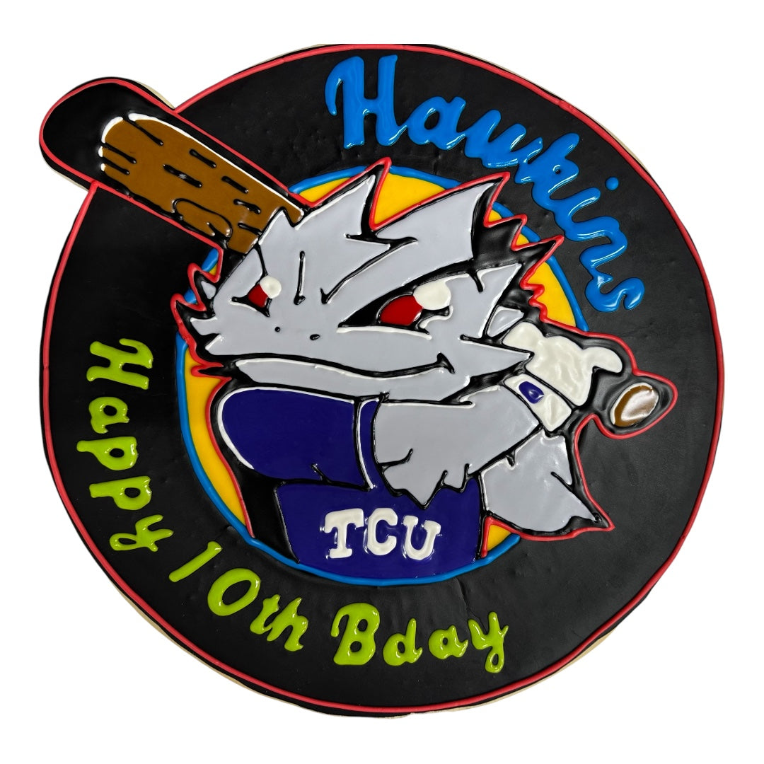 Neon Baseball Round 16" Sugar Cookie Cake