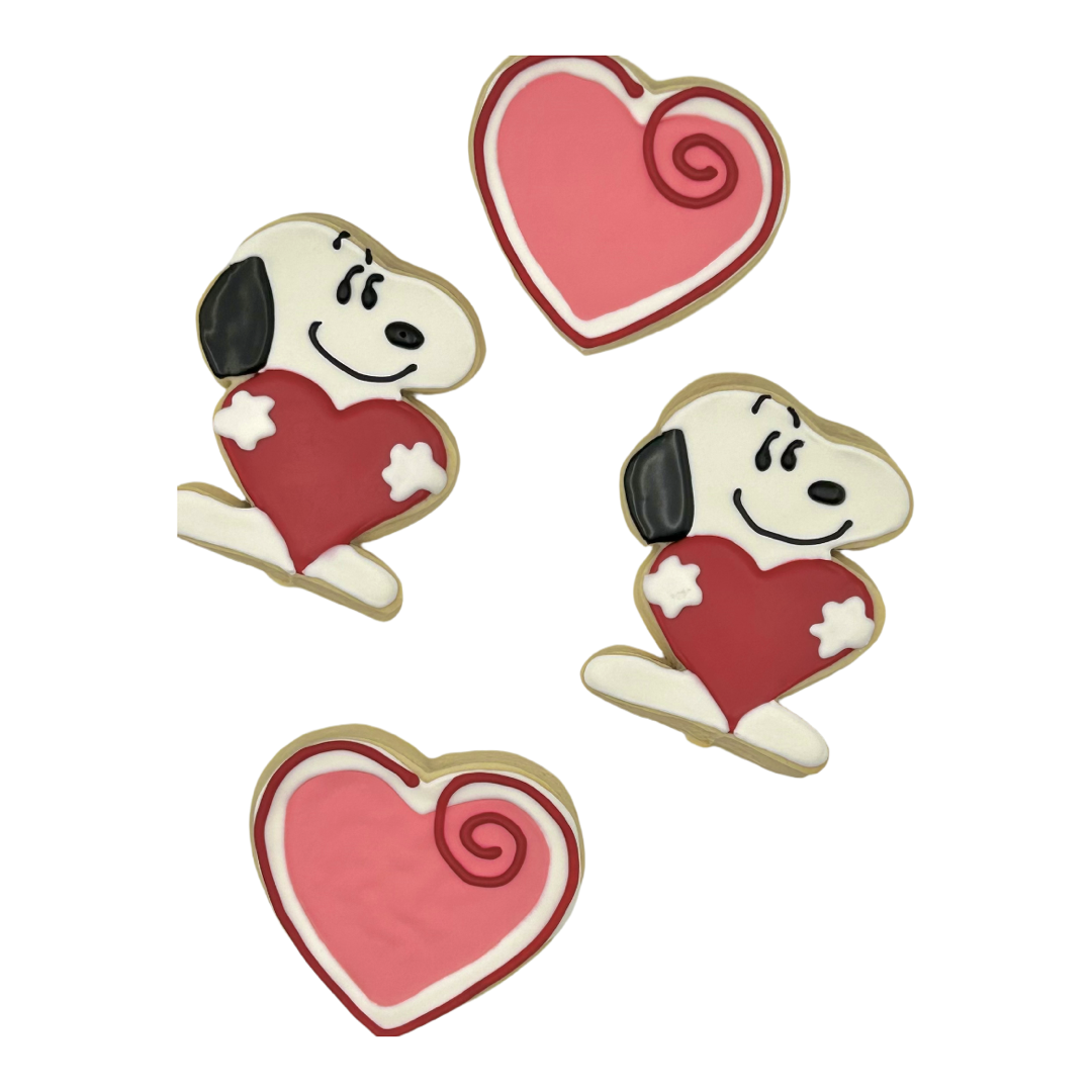 Valentine Snoopy Sugar Cookies