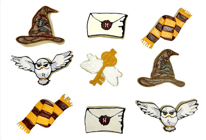 Harry Potter Themed Cookies with Sorting Hats