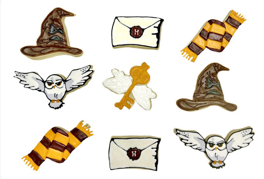 Harry Potter Themed Cookies with Sorting Hats