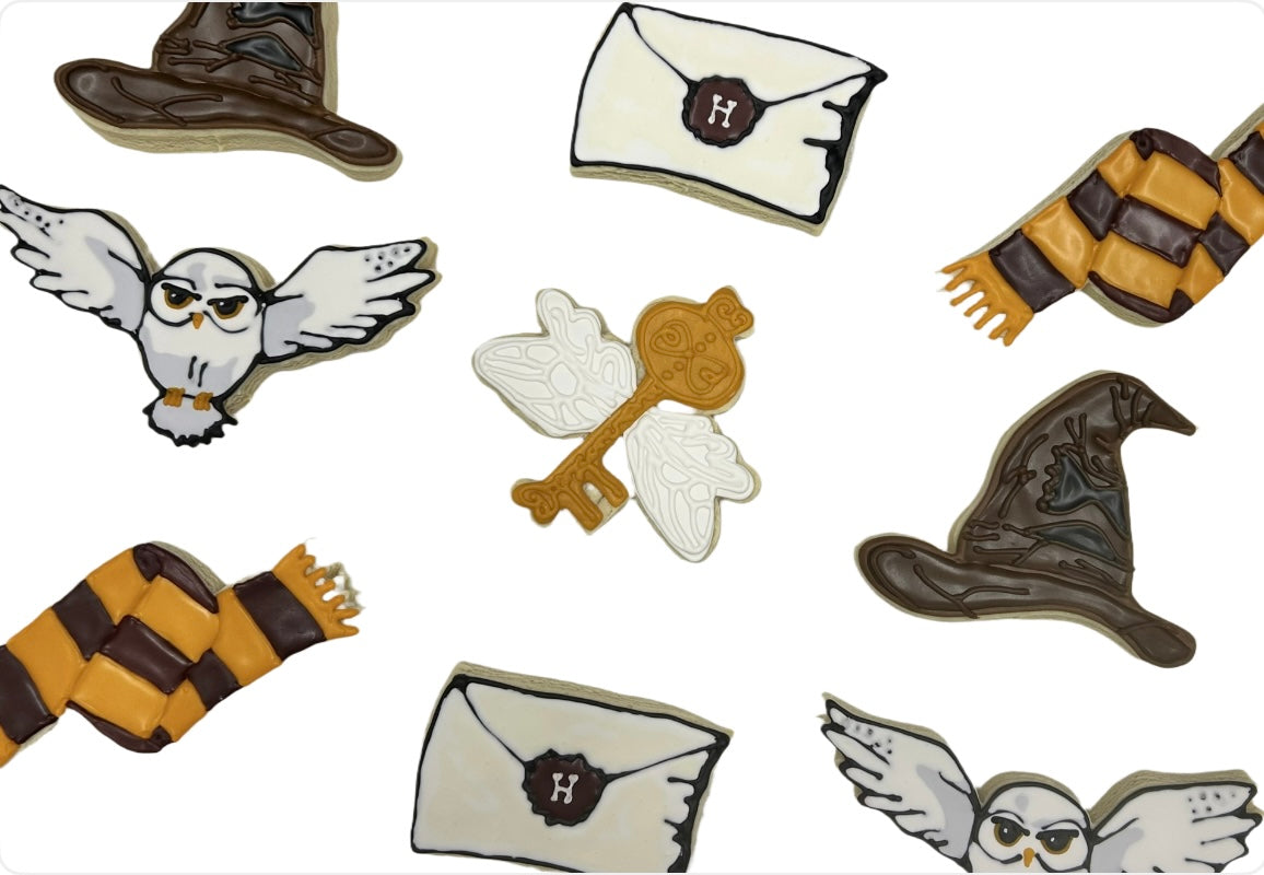 Harry Potter Themed Cookies with Sorting Hats