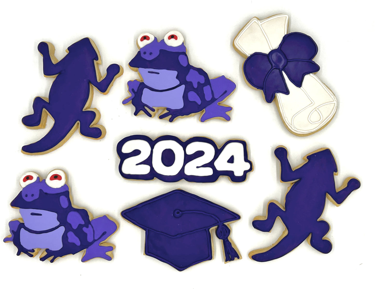 Hypnotoad Horned Frog Graduation Sugar Cookie Set- dozen