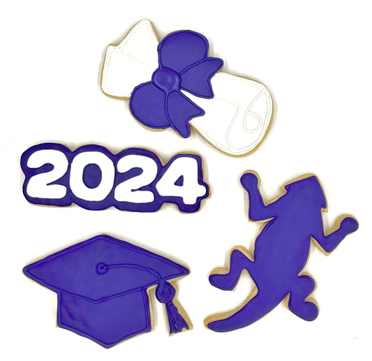 Horned Frog Graduation Sugar Cookie Set- dozen